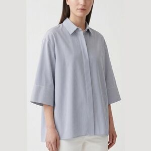 COS Oversized Pinstripe Button Down Shirt  100% Cotton Size L Minimalist